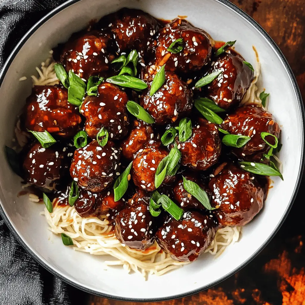 Serve up delicious 30-minute Mongolian Beef Meatballs that bring a taste of takeout to your home! With tender beef, a sweet and savory glaze, and quick cooking time, these meatballs are perfect for busy weeknights. Save this easy recipe for a satisfying dinner or a fun party appetizer! Perfectly paired with rice or noodles—don't forget to pin it!