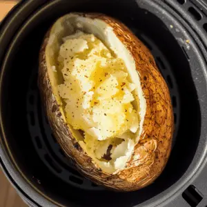 Get ready to enjoy perfectly crispy air fryer baked potatoes! These fluffy potatoes have a golden exterior and a tender inside, making for a delicious side dish or a satisfying meal. Just a few simple ingredients transform ordinary potatoes into a crunchy treat. Save this recipe for your next family dinner or BBQ!