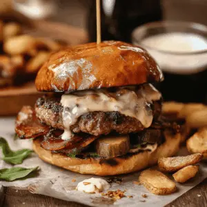 This Irish Pub Burger is a must-try for any burger lover! Made with juicy beef, melted cheese, and topped with caramelized onions and a tangy sauce, it brings a taste of Ireland to your kitchen. Perfect for game nights or outdoor gatherings. Save this recipe for your next cookout, and treat your friends and family to a flavorful experience!