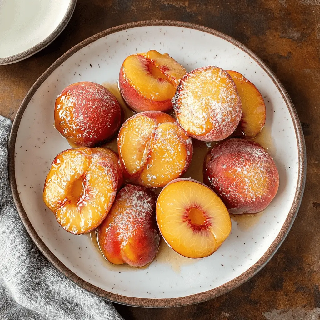 Sweet and juicy air fryer peaches are a quick and delightful treat! With a touch of cinnamon and a drizzle of honey, these roasted peaches have a caramelized flavor that’s hard to resist. Perfect for dessert or a healthy snack. Save this simple recipe for your next picnic or summer gathering! 🍑✨