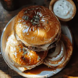 Juicy burgers topped with rich, caramelized onions and melted cheese make every bite a delight! These French Onion Burgers blend classic flavors into a comforting meal that's perfect for family dinners or weekend gatherings. Save this recipe now so you can impress your guests or treat yourself to a delicious homemade feast!