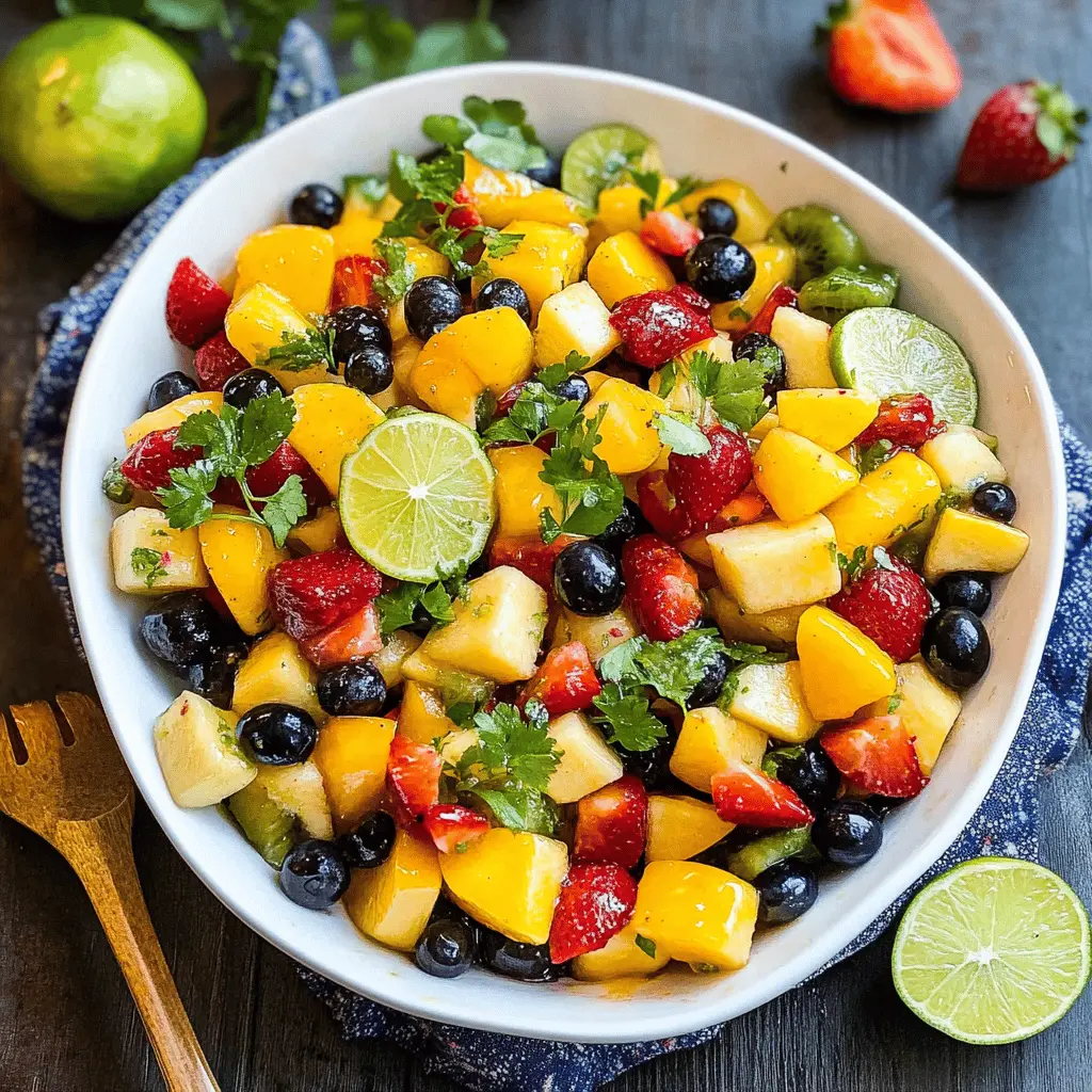 Brighten your day with this refreshing Fruit Salad with Honey Lime Dressing! This colorful mix of juicy fruits combined with a zesty honey lime dressing is perfect for summer picnics or as a light dessert. Packed with vitamins and flavor, it’s a healthy treat everyone will love. Save this easy recipe for your next gathering or snack time!