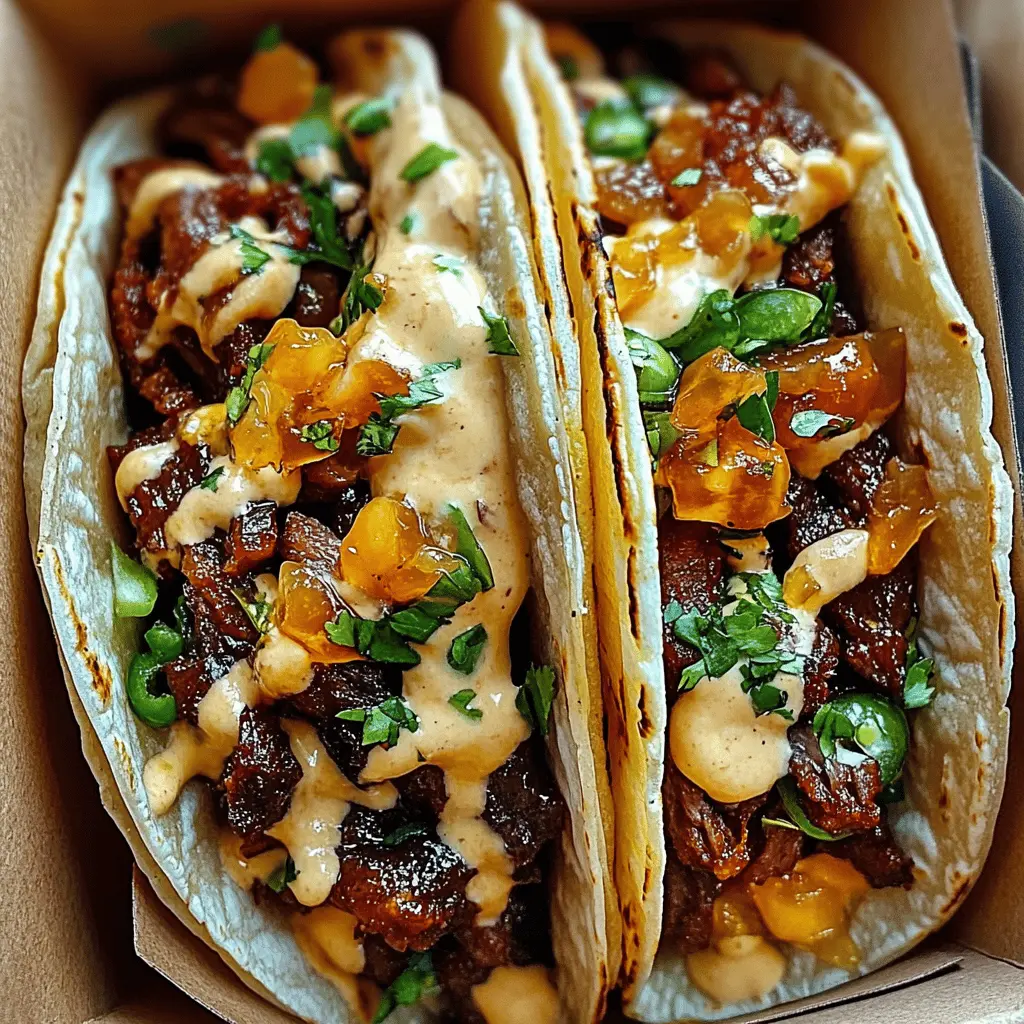 These Garlic Butter Honey BBQ Beef Tacos are packed with flavor, featuring tender beef coated in a sweet and tangy sauce. Perfect for taco night or a fun family dinner, they're easy to whip up and sure to impress. Save this recipe for a delicious night in or your next gathering!
