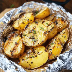 These Garlic Herb Grilled Potatoes in Foil are a perfect side for your summer BBQ! Just toss baby potatoes with garlic, fresh herbs, and a touch of olive oil for a flavorful dish that's easy to prepare. Cook them on the grill for a smoky taste and serve alongside your favorite meats. Save this recipe for outdoor gatherings, picnics, or any time you want a delicious and hassle-free side!