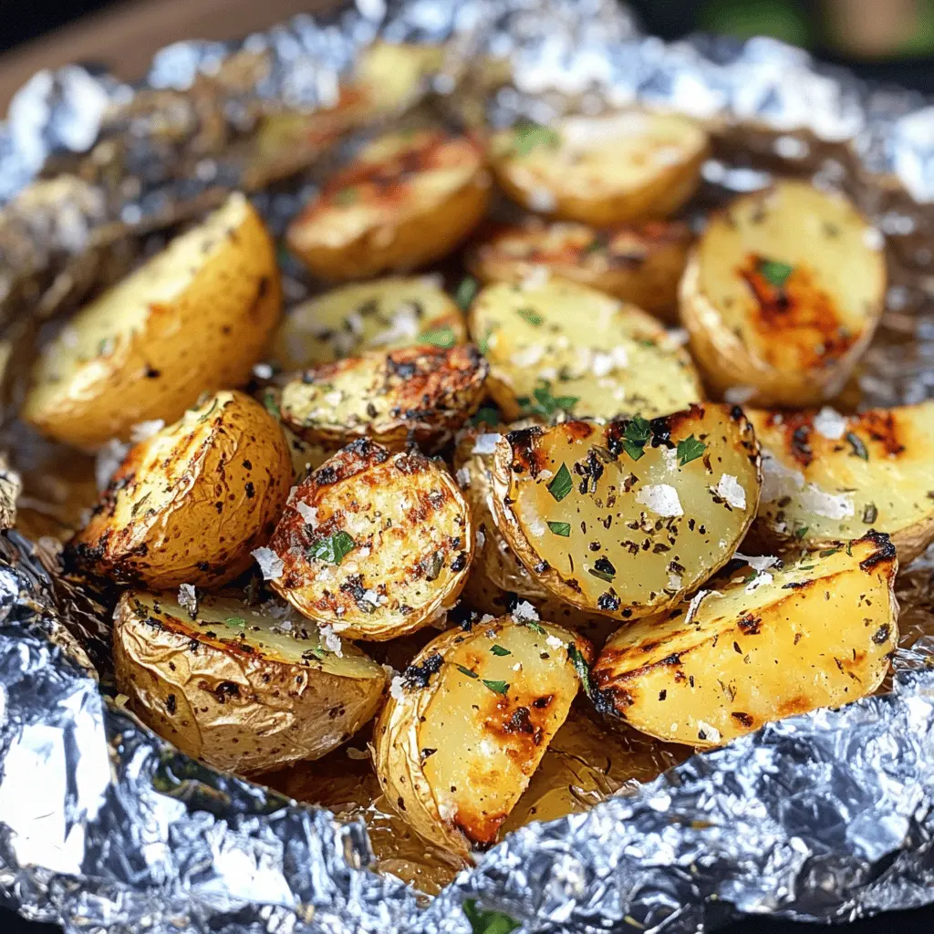 Get ready for a side dish that will steal the show! These Garlic Herb Grilled Potatoes in Foil are bursting with flavor from fresh herbs and garlic. Perfectly tender and easy to make, they're a must for your next BBQ or picnic. Save this recipe and impress your guests with this delightful addition to your outdoor cooking!
