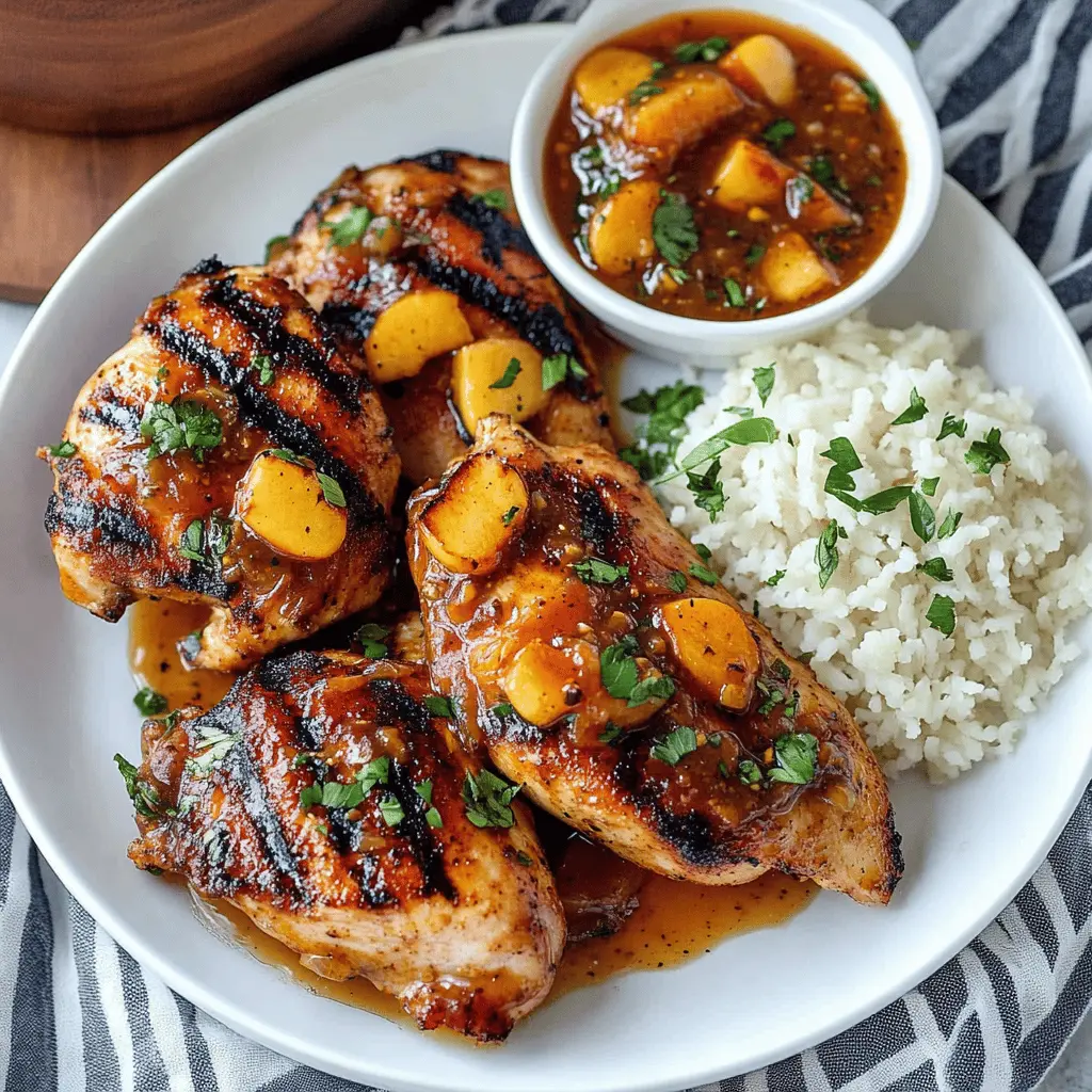 Get ready to enjoy a mouthwatering grilled chicken dish topped with a vibrant peach chipotle sauce! This recipe combines the sweetness of fresh peaches with a smoky chipotle kick, making it perfect for summer gatherings or a cozy weeknight dinner. Save this delicious recipe for your next BBQ or family meal! Your taste buds will thank you!