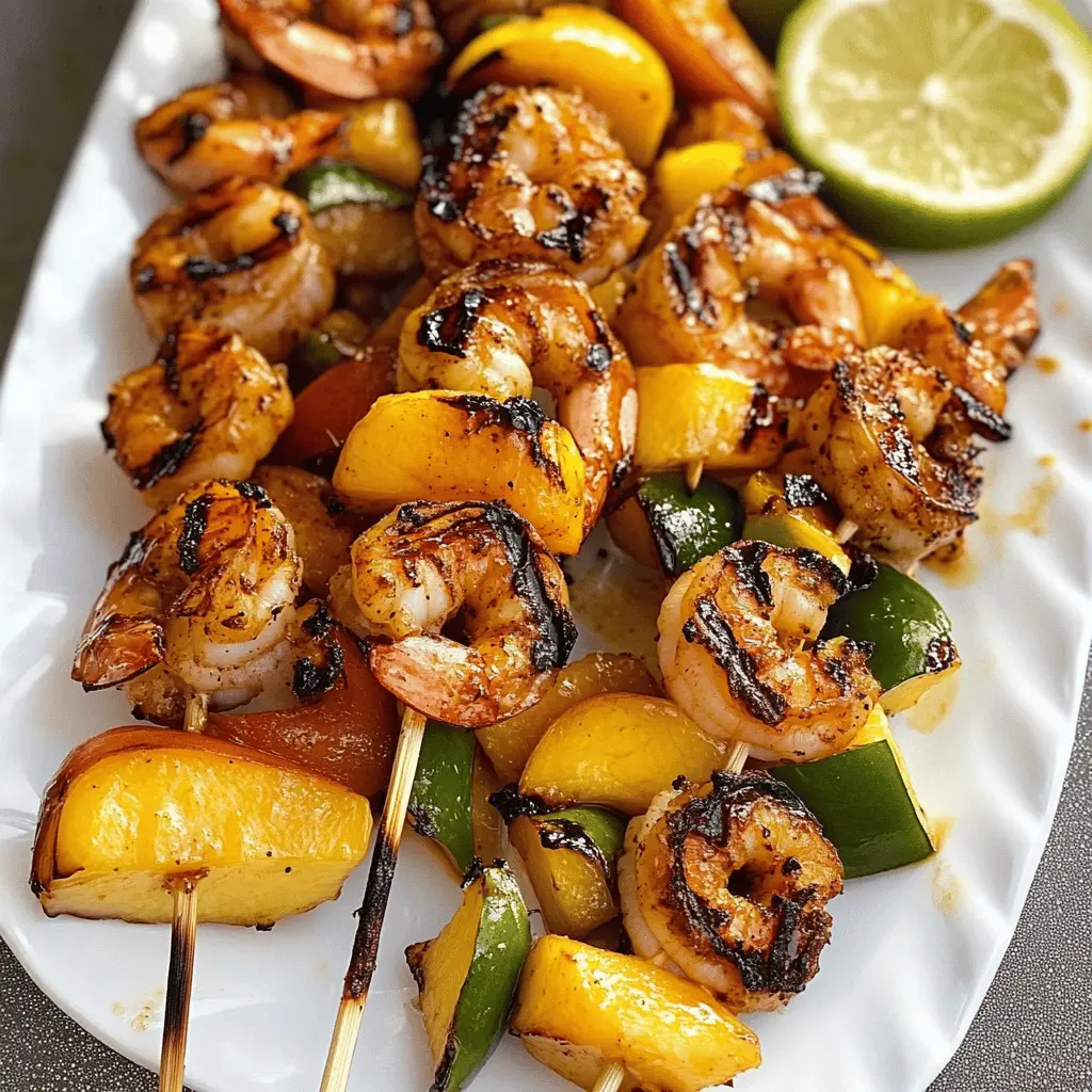 These Grilled Shrimp and Peach Kabobs are a delightful summer treat! Juicy shrimp paired with sweet, grilled peaches create a mouthwatering combination that's perfect for outdoor gatherings. Ready in just 30 minutes, they make a fantastic light dinner or party appetizer. Save this recipe for your next BBQ and impress your guests with this unique flavor pairing!