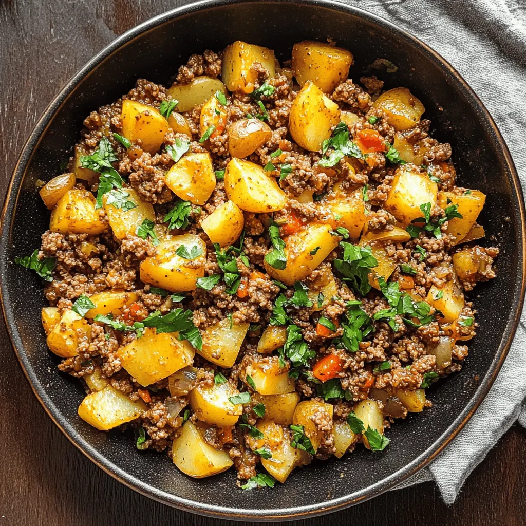 This hearty Ground Beef and Potatoes dish is a family favorite that’s easy to make and full of flavor! Packed with tender beef, hearty potatoes, and savory spices, it’s a comforting meal perfect for busy weeknights. Don’t forget to save this recipe for your next dinner—you'll love how quick and satisfying it is! Perfect for gathering the family around the table.