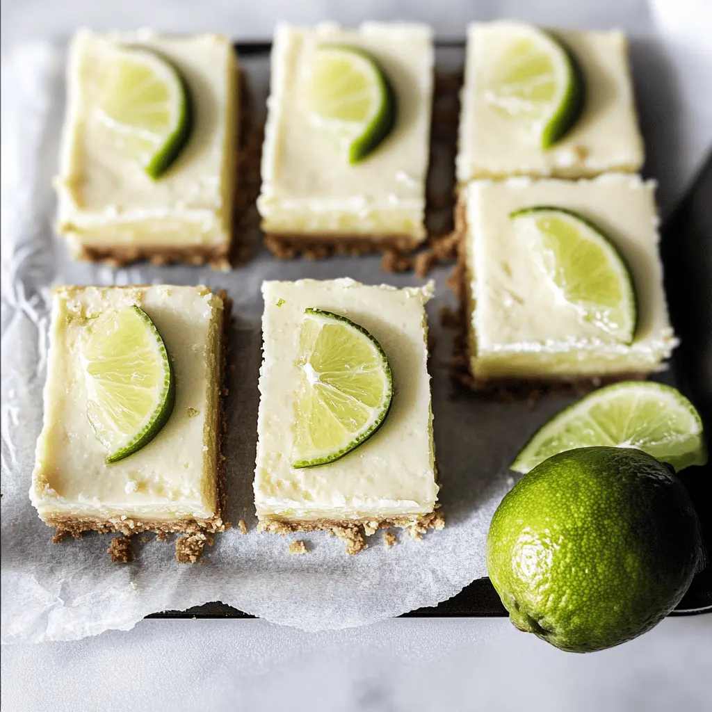 These Key Lime Pie Bars bring a burst of zesty flavor in every bite! With a buttery graham cracker crust and creamy lime filling, they are the perfect refreshing treat. Ideal for summer gatherings or a sweet end to any meal. Save this recipe to impress your friends and enjoy a piece of tropical paradise at home!