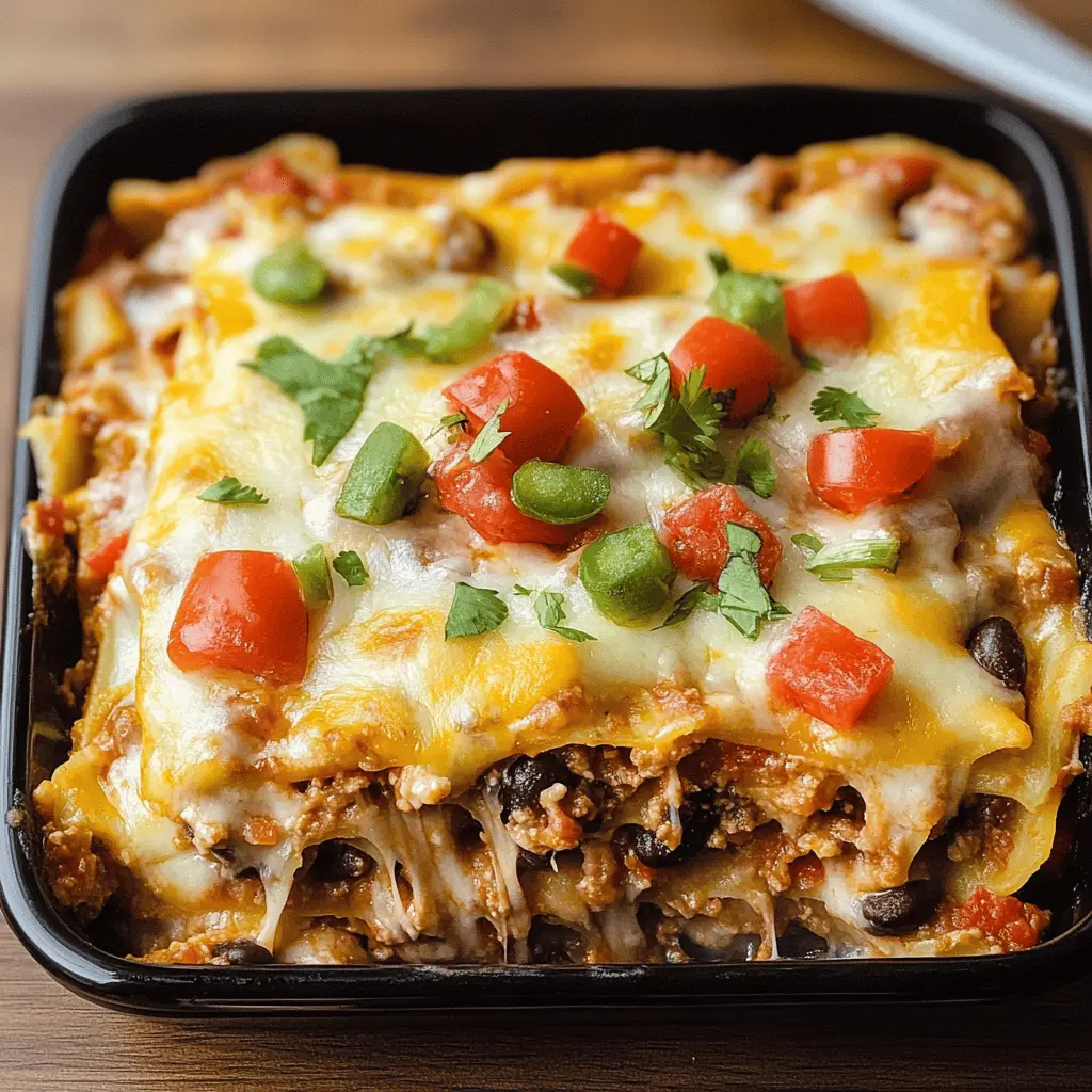 This Mexican Lasagna brings together layers of zesty flavors that everyone will love! Packed with seasoned ground beef, tasty beans, and melted cheese, it’s a satisfying twist on classic lasagna. Perfect for family dinners or gatherings, be sure to save this recipe for your next taco night! Enjoy a fiesta on your plate!
