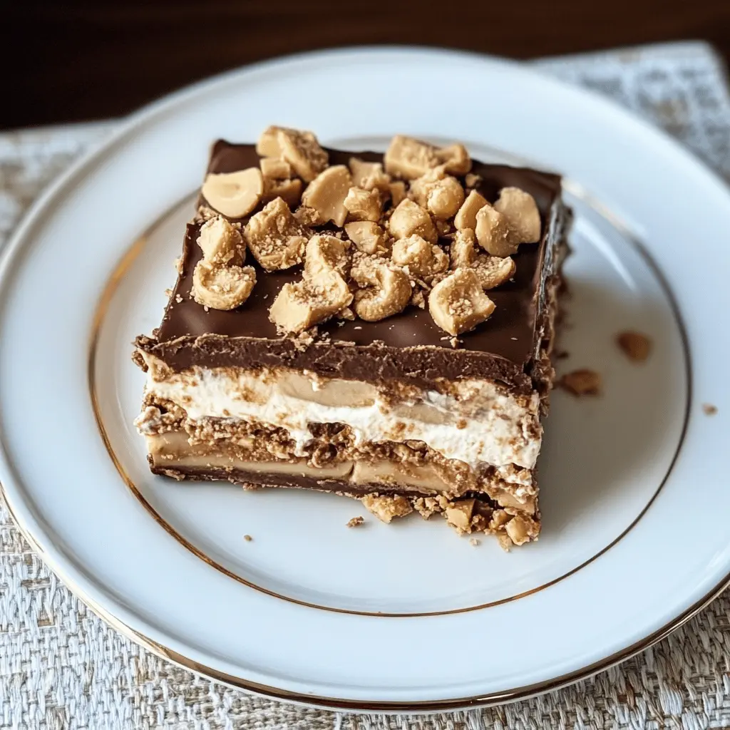 Creamy layers of peanut butter and rich chocolate make this No Bake Peanut Butter Chocolate Lasagna a delightful treat. With simple ingredients and no oven required, it's perfect for warm days or as an easy dessert for gatherings. Save this recipe for your next potluck or family night and enjoy the mouthwatering combination of flavors!