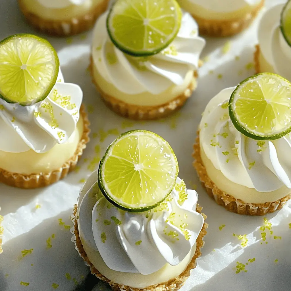 Craving a refreshing treat? These no-bake mini key lime pies are the perfect balance of tangy and sweet, with a buttery graham cracker crust that melts in your mouth. Made with just a few simple ingredients, they're easy to whip up for summer gatherings or a light dessert any day. Save this recipe and impress your friends with these delightful bites!