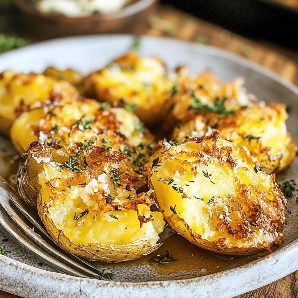 Get ready to enjoy the perfect combination of crispy edges and fluffy interiors with these smashed potatoes! Made with simple ingredients like garlic and herbs, they're a delightful side dish for any meal. Whether for a family dinner or a festive gathering, these potatoes are sure to impress. Save this recipe for your next cooking adventure!