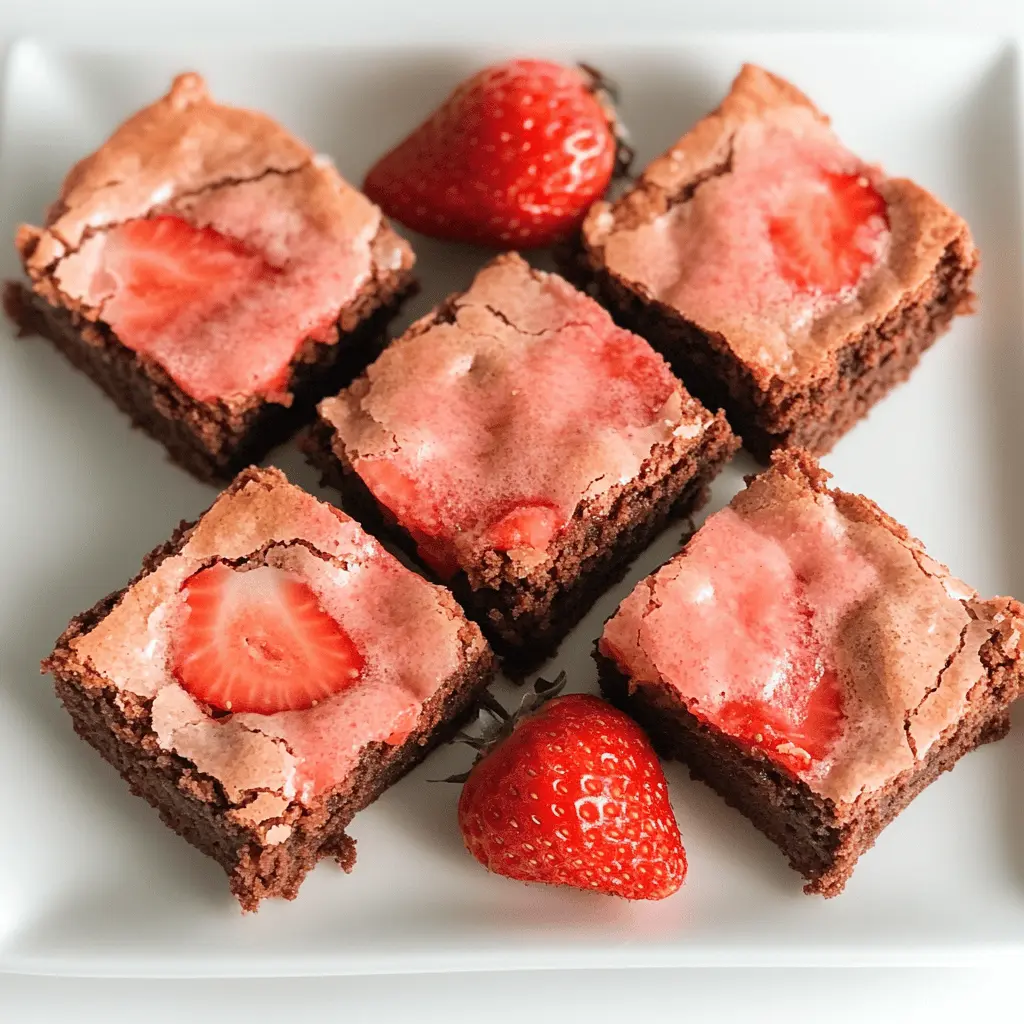 These Strawberry Brownies are a delightful twist on the classic dessert! With rich chocolate flavor and fresh strawberries, they bring a burst of fruity goodness in every bite. Perfect for summer gatherings or sweet treats at home, don’t forget to save this recipe for your next baking adventure! Enjoy the blend of chocolatey goodness and vibrant strawberries.
