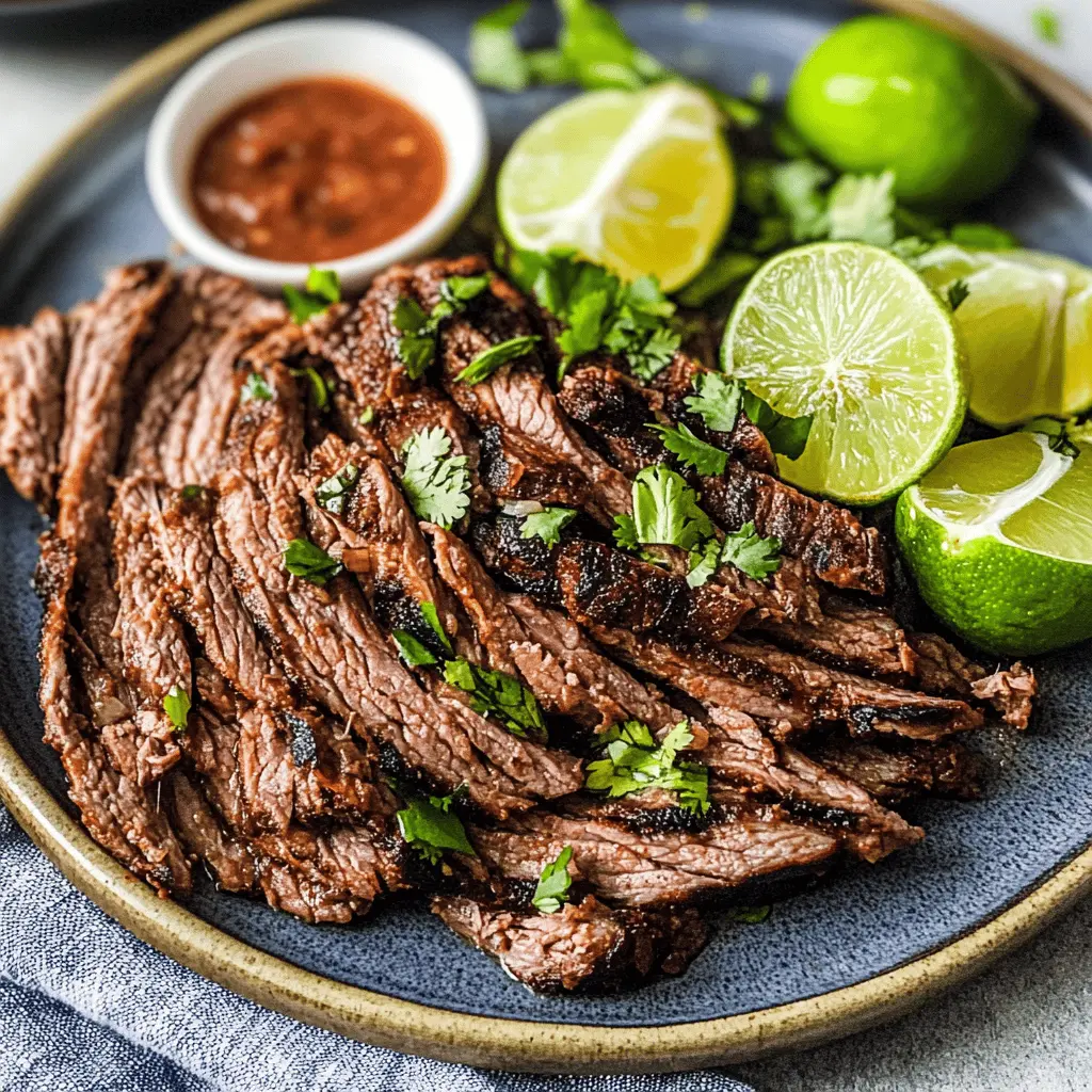 Looking for mouthwatering carne asada? This recipe combines tender marinated beef with zesty flavors that will impress your family and friends. Perfect for tacos, fajitas, or just on its own, it’s a quick and delicious weeknight meal or a highlight at your next BBQ. Save this recipe and get ready for a tasty feast!