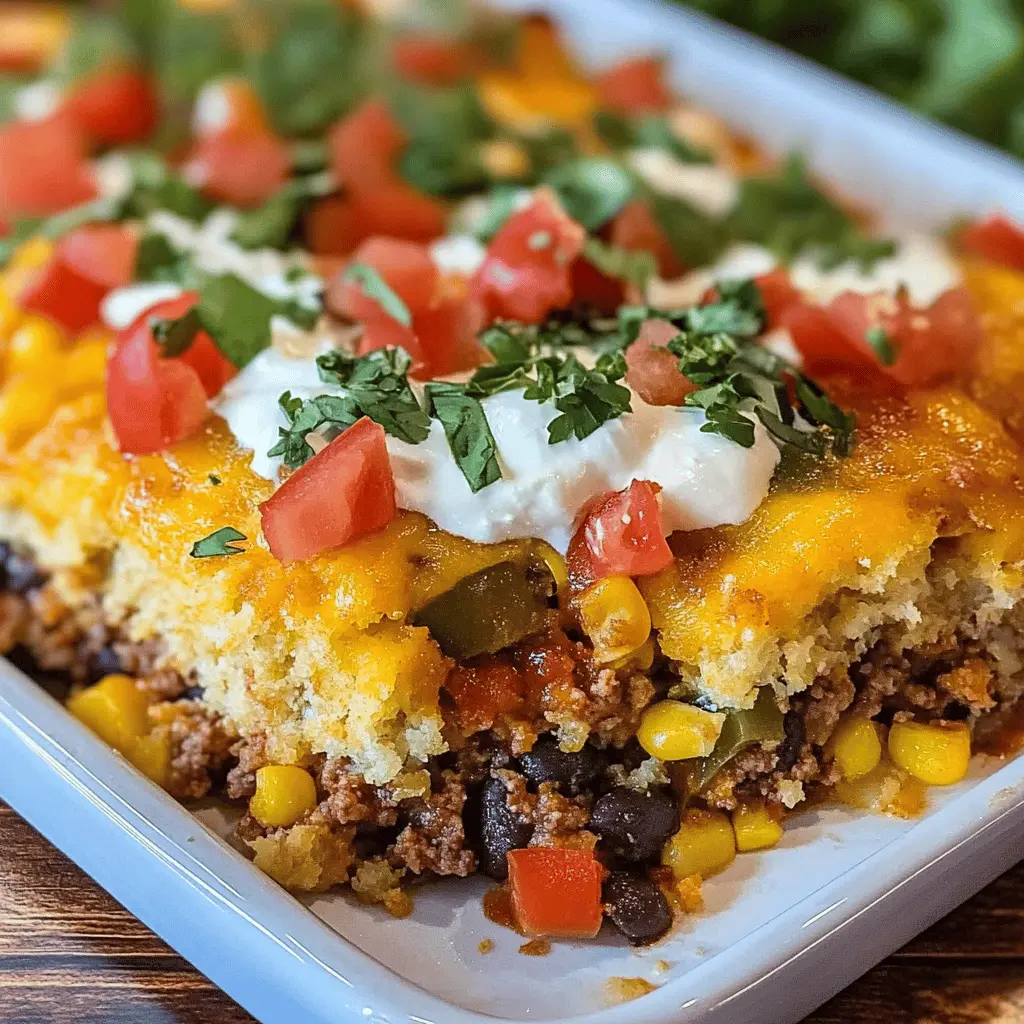 Easy Cheesy Cornbread Taco Bake Recipe