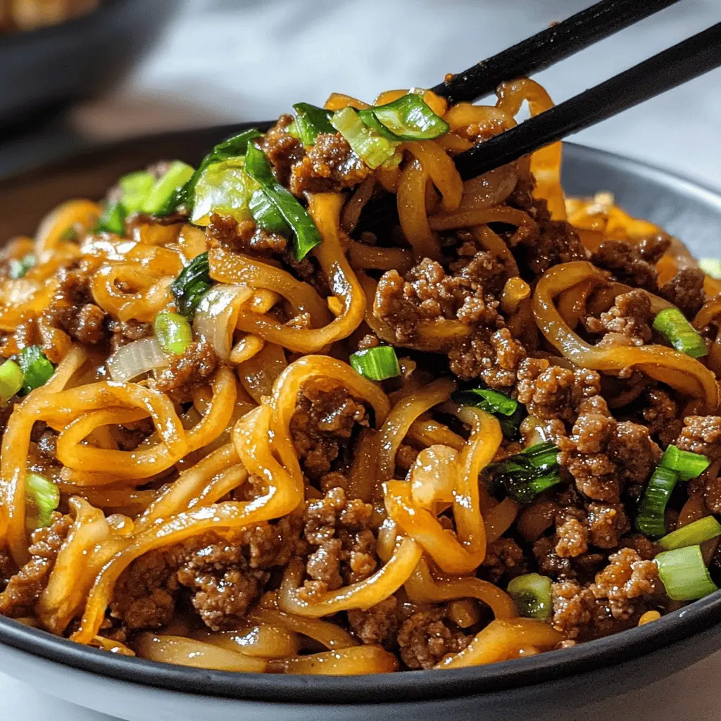 Easy Mongolian Ground Beef Noodles Recipe