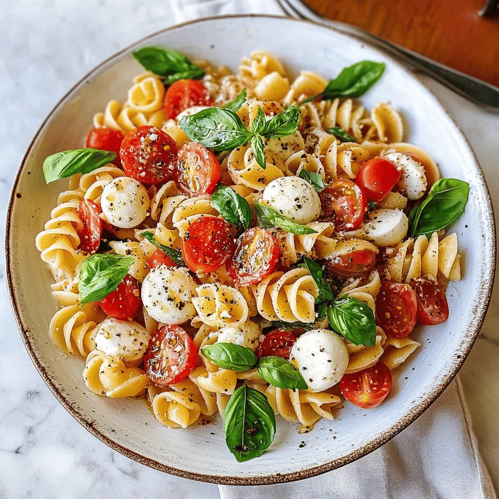 Easy Caprese Pasta Salad with Fresh Mozzarella