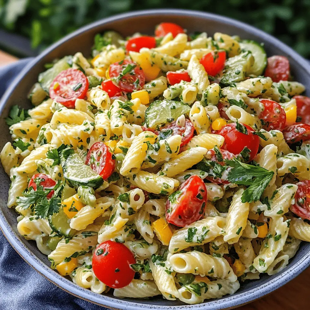 Easy Cilantro Lime Pasta Salad Recipe