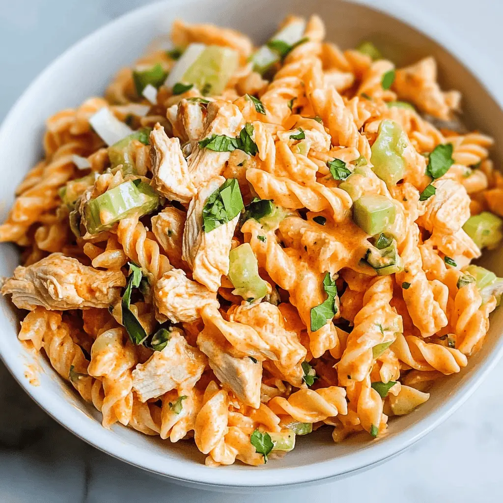 Easy Creamy Buffalo Chicken Pasta Salad Recipe