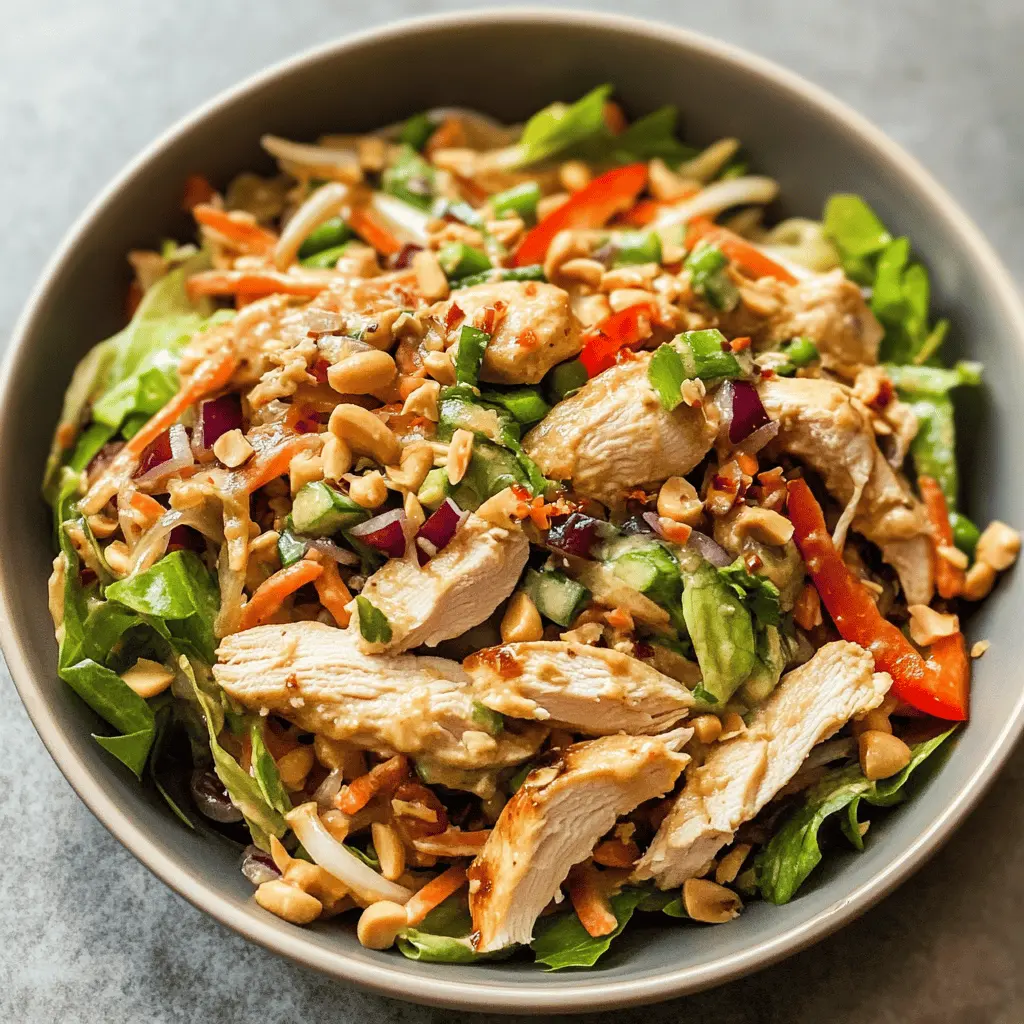 Easy Thai Chicken Salad with Creamy Peanut Dressing