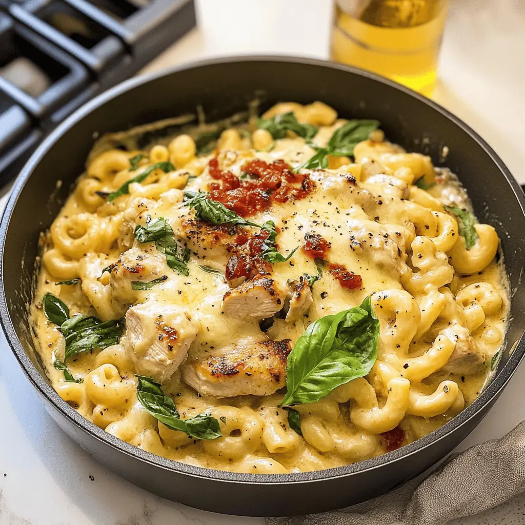 Easy Tuscan Chicken Mac and Cheese Recipe