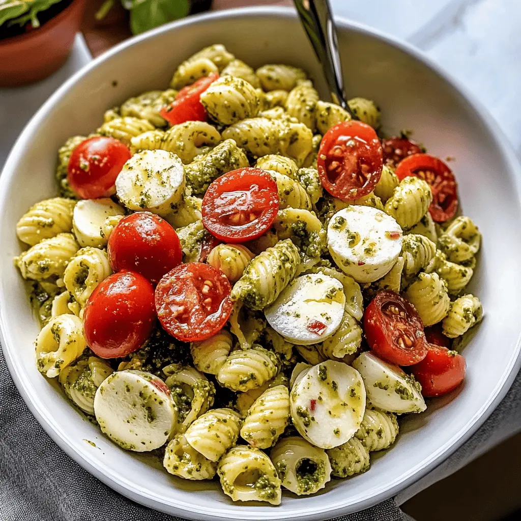 Light and Creamy Pesto Caprese Pasta Salad Recipe