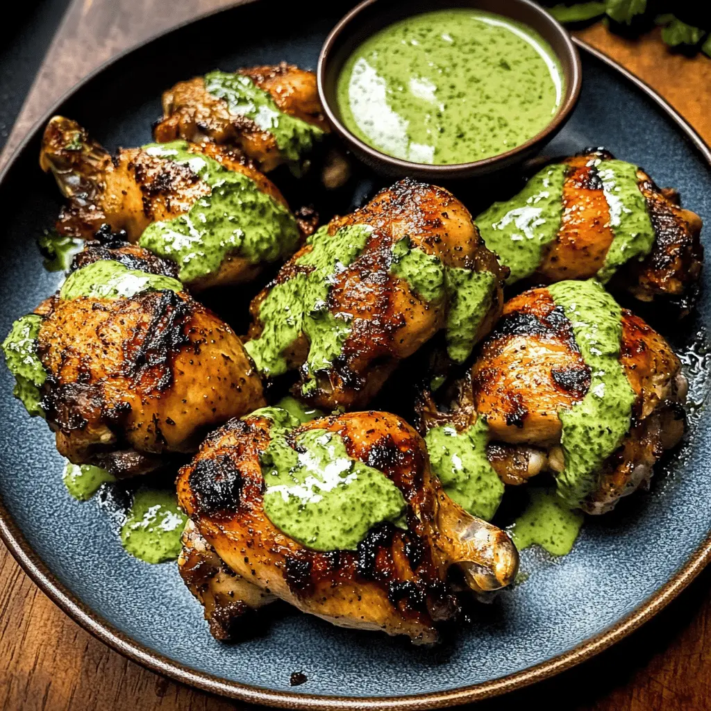 Easy Peruvian Grilled Chicken with Creamy Green Sauce