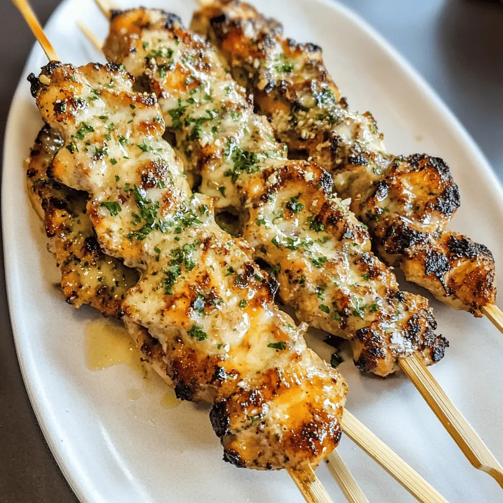 Easy Grilled Ranch Garlic Parmesan Chicken Skewers