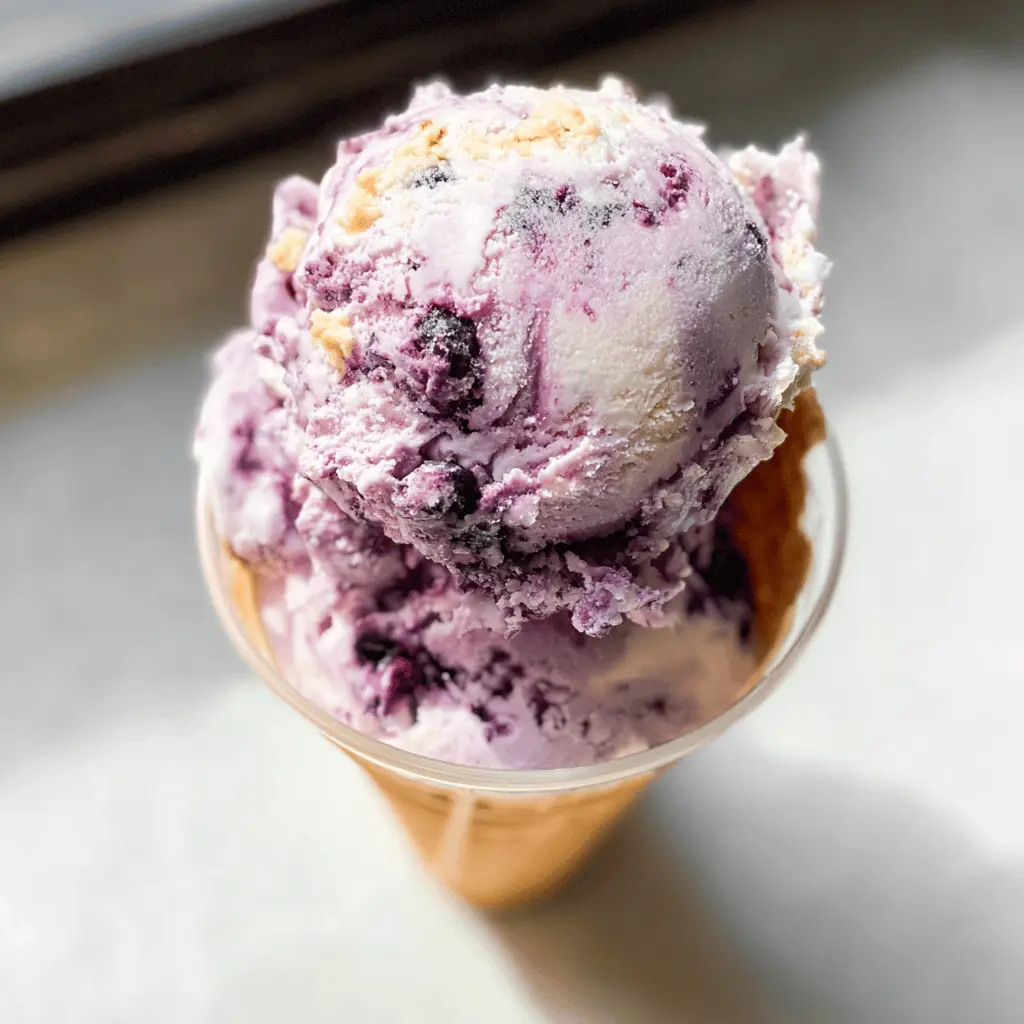 Easy Blueberry Pie No-Churn Ice Cream Recipe