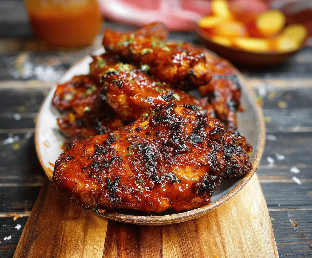 Easy Peach Bourbon BBQ Grilled Chicken Recipe