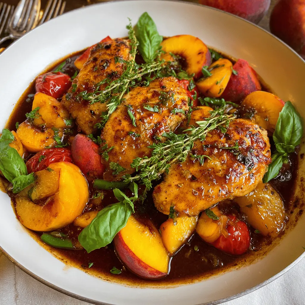Easy Peach Chicken with Balsamic Glaze