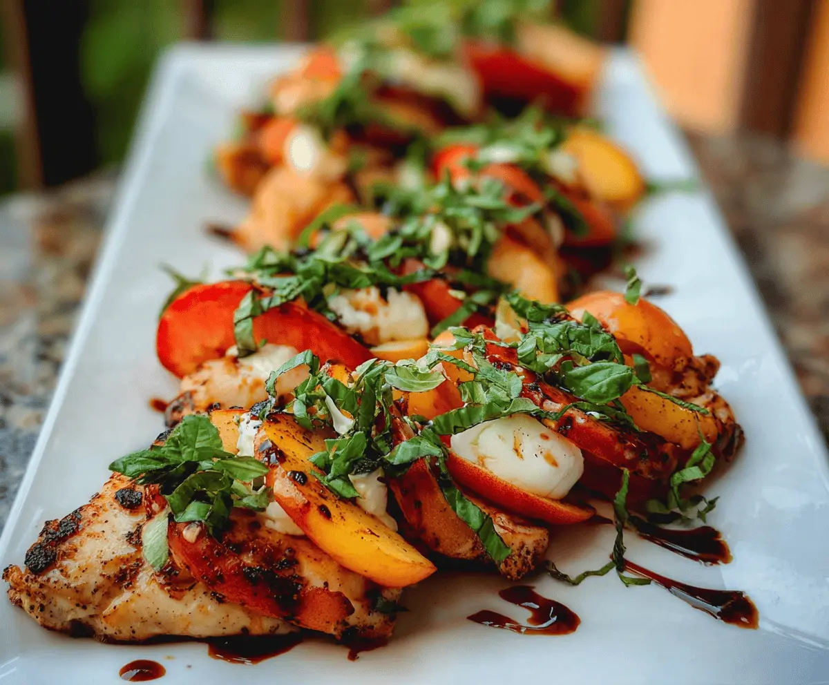 Easy Peach Caprese Grilled Chicken Recipe