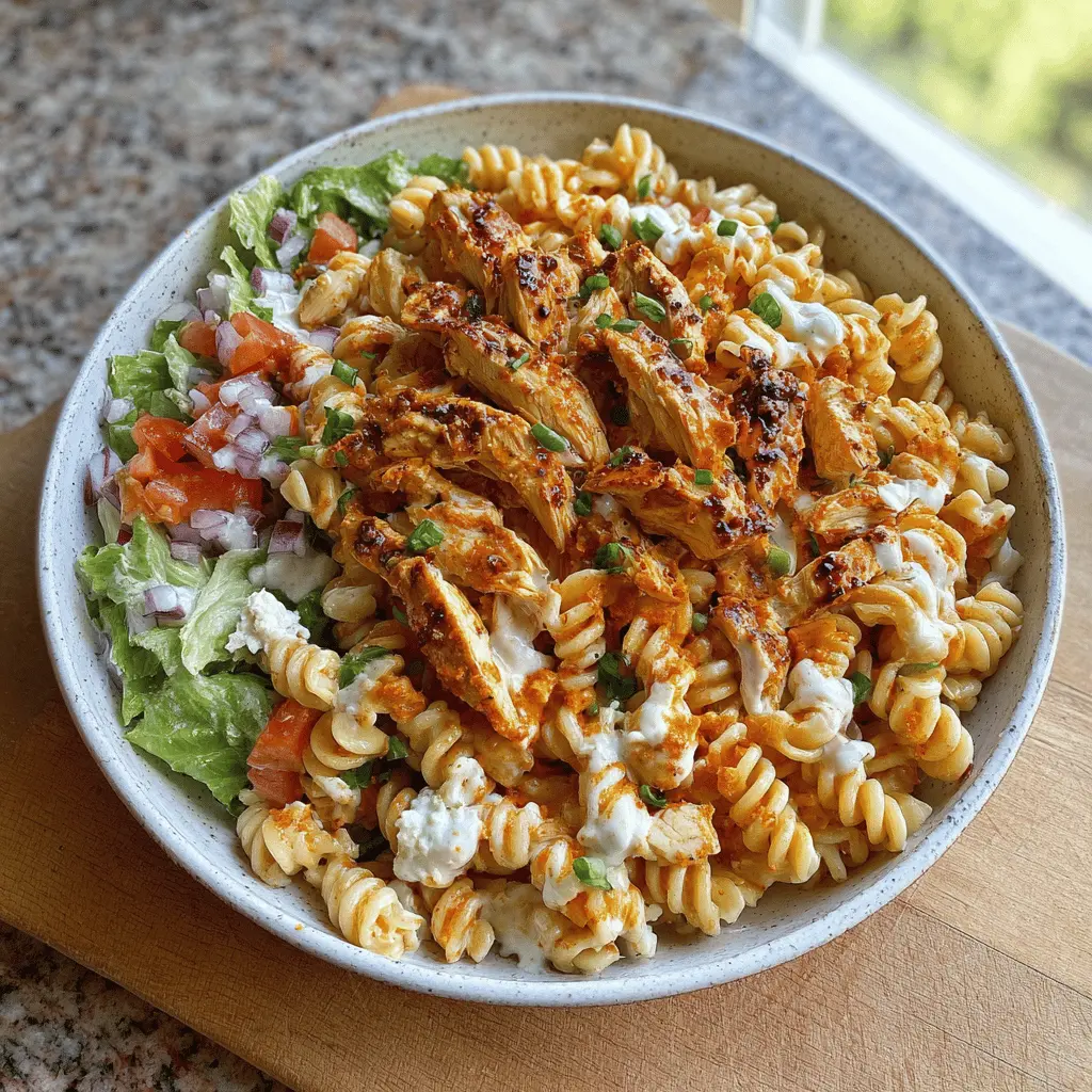 Easy Buffalo Chicken Pasta Salad Recipe