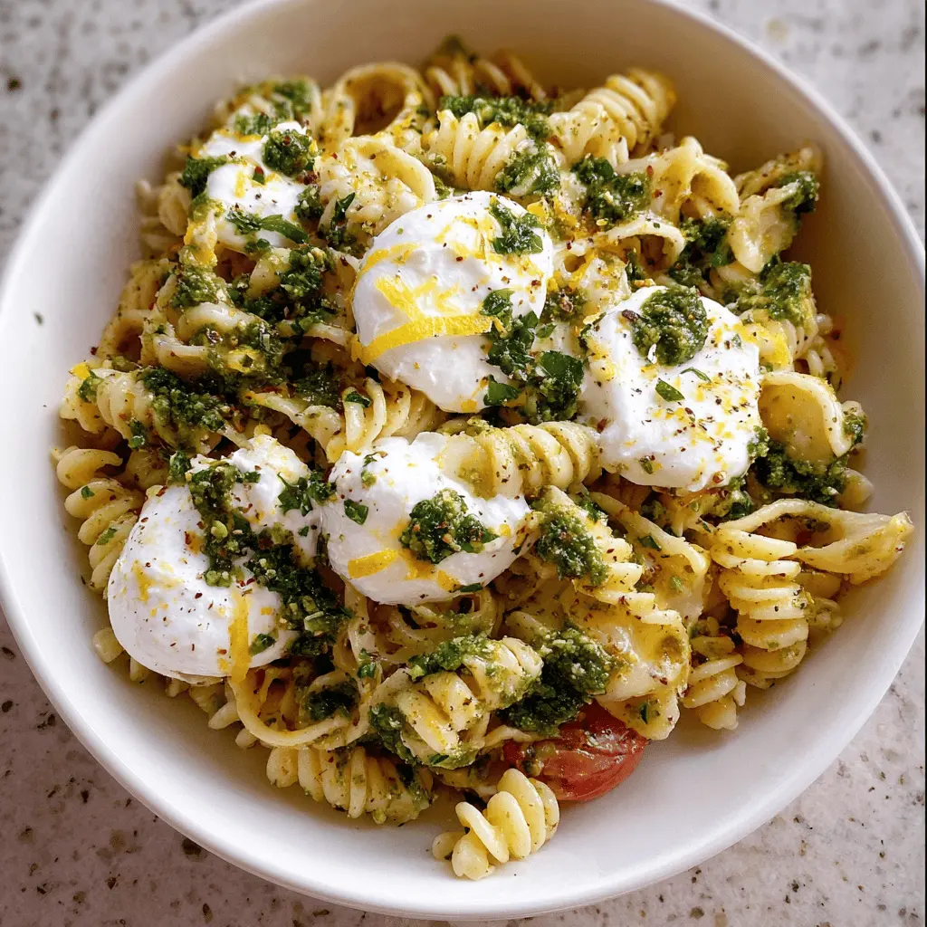 Easy Lemon Burrata Pasta Salad Recipe