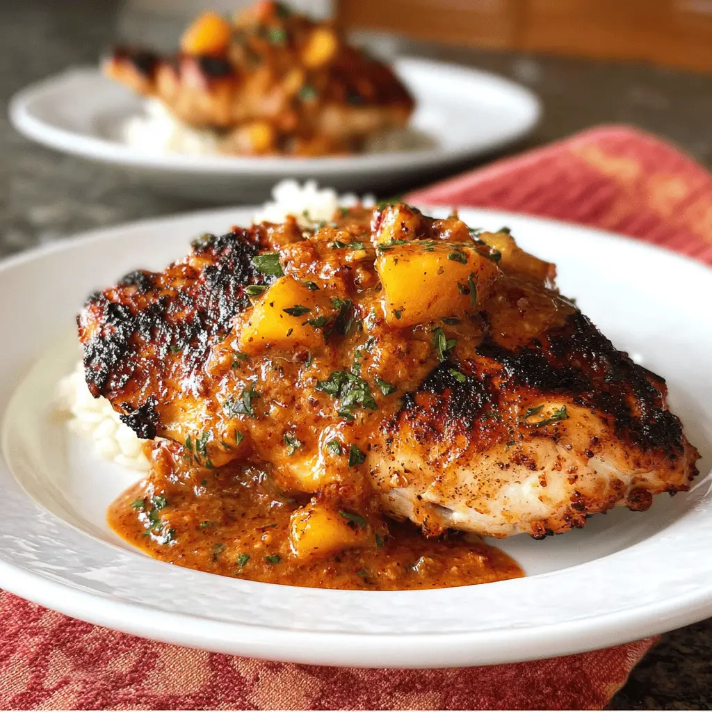 Easy Grilled Chicken with Sweet Peach Chipotle Sauce