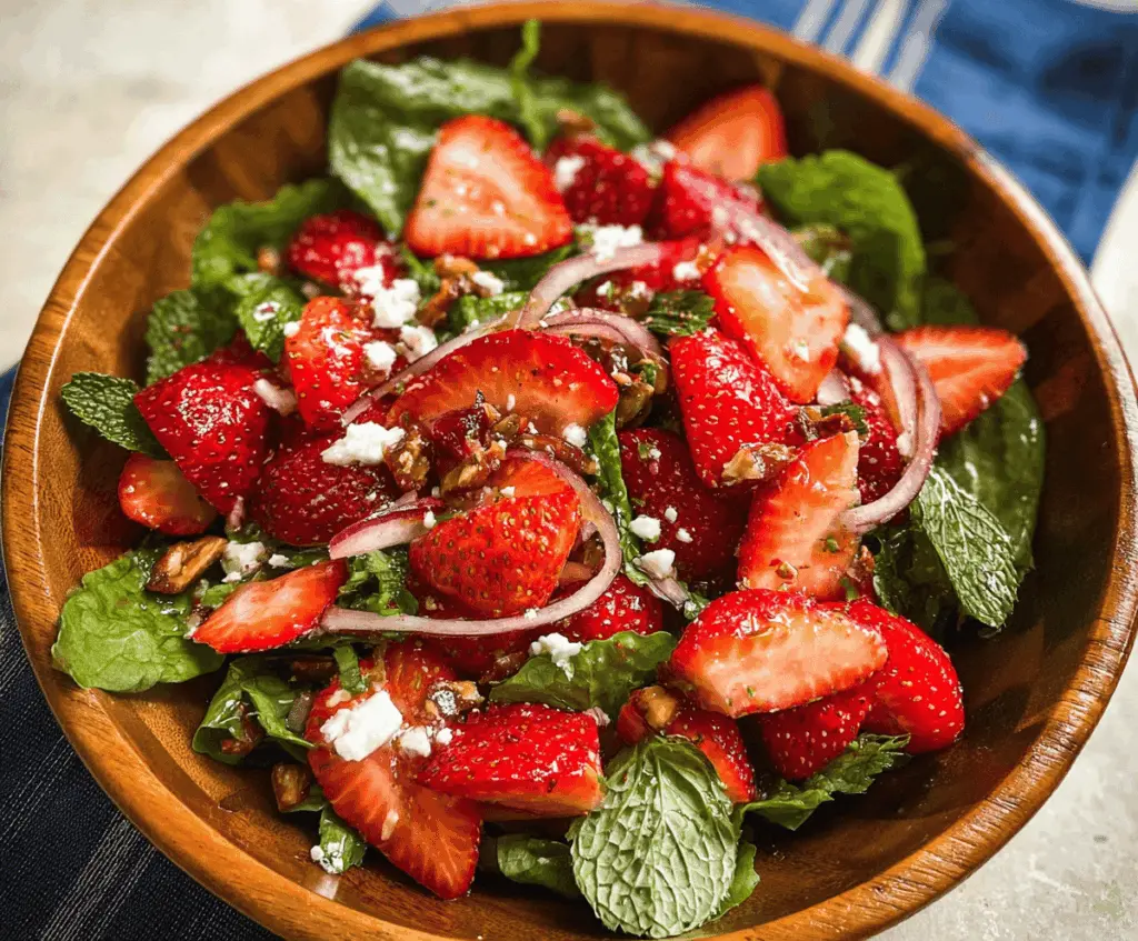 Easy Summer Strawberry Salad With Fresh Greens