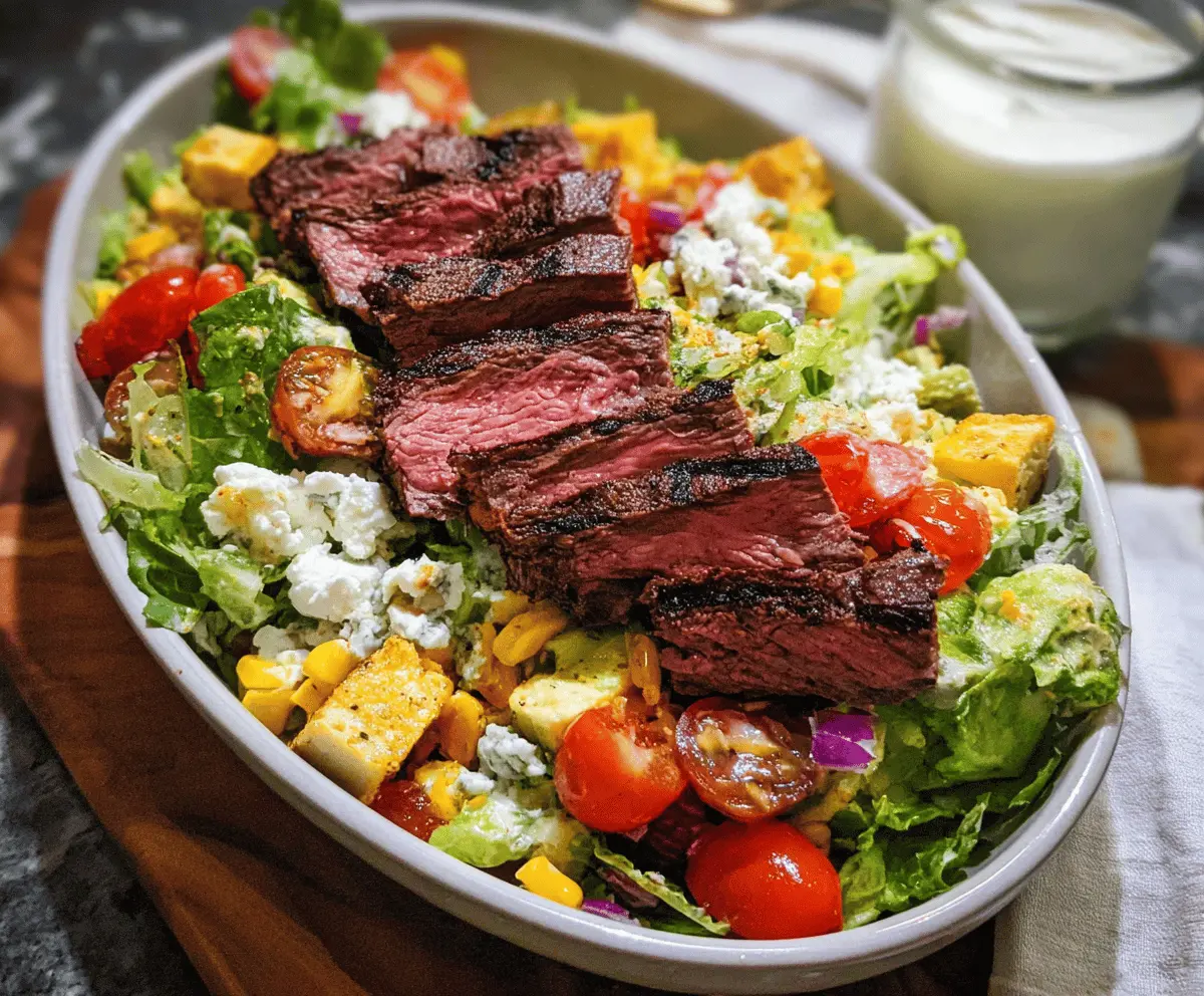 Easy Chopped Salad with Tender Grilled Steak