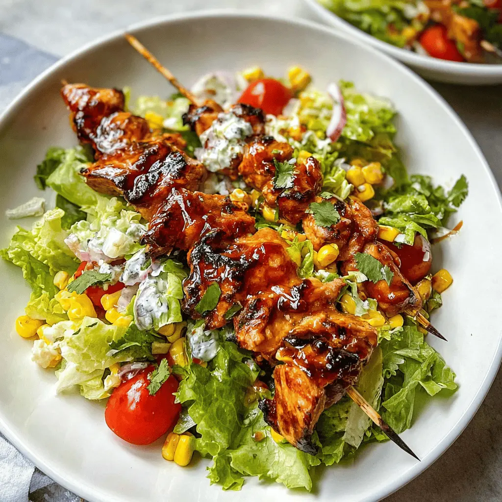 Easy BBQ Chicken Skewer Salad Recipe