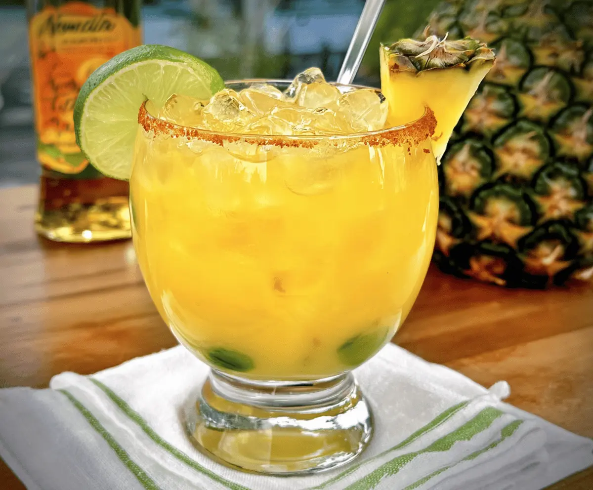 Easy Hawaiian Margarita with Pineapple & Coconut