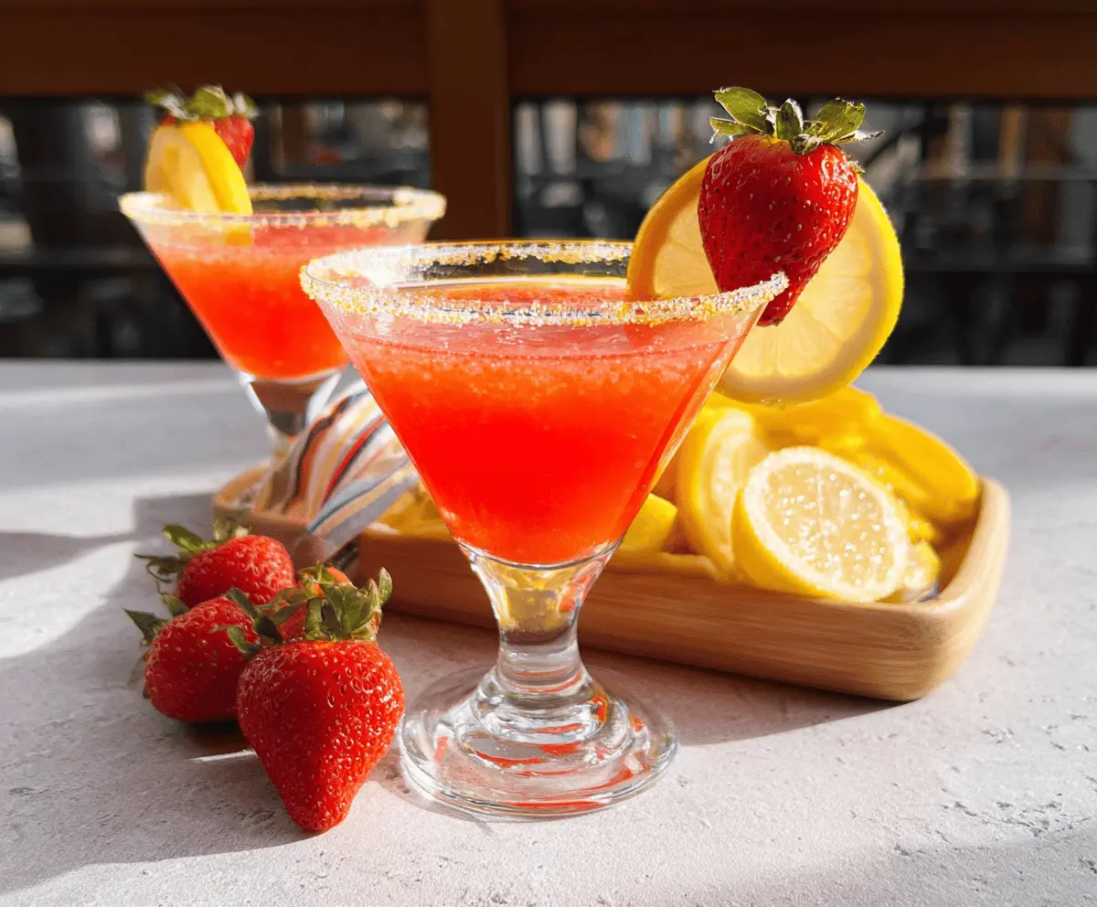 Easy Refreshing Strawberry Lemon Drop Martini Recipe