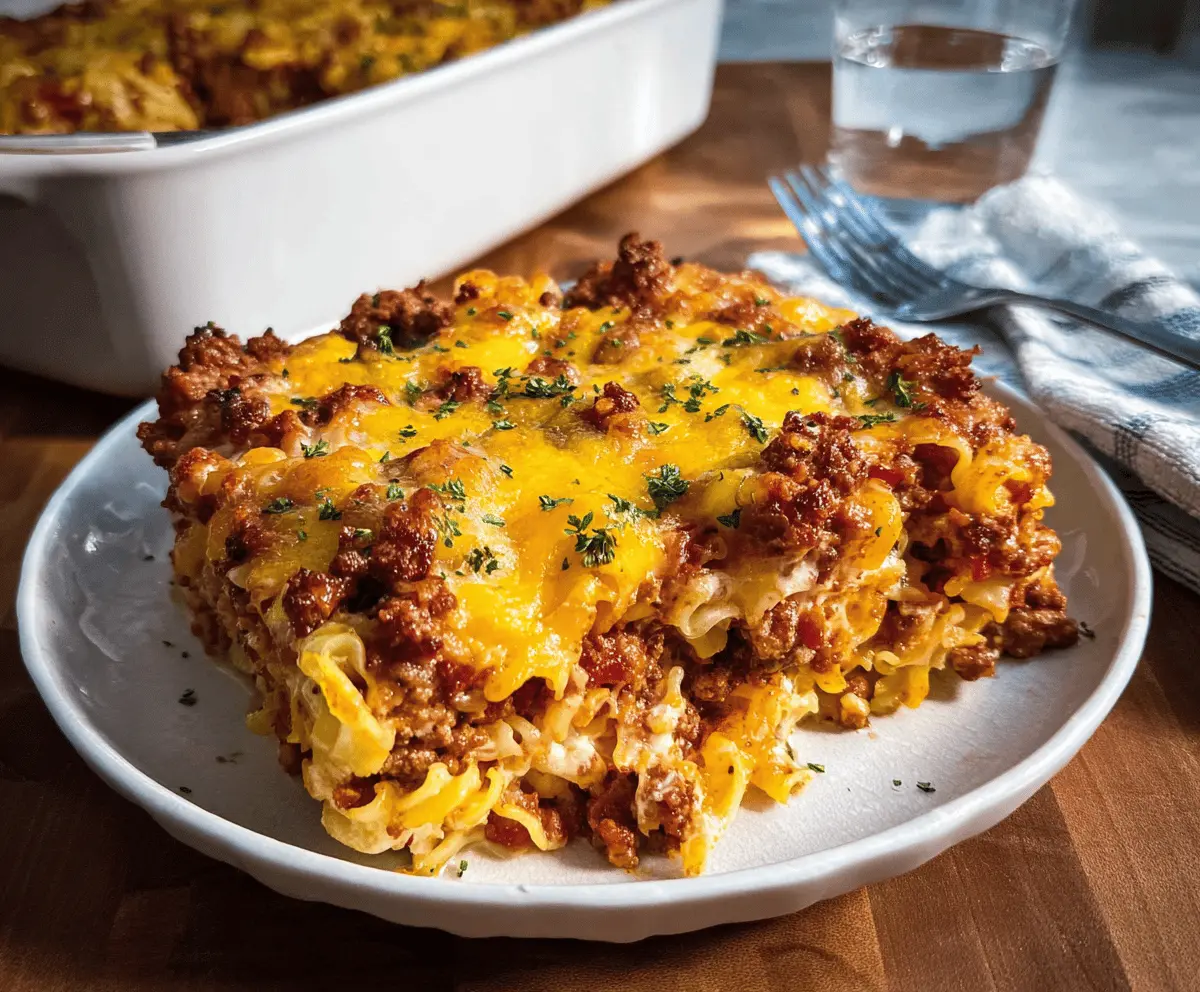 Easy Cheesy Hamburger Casserole Recipe