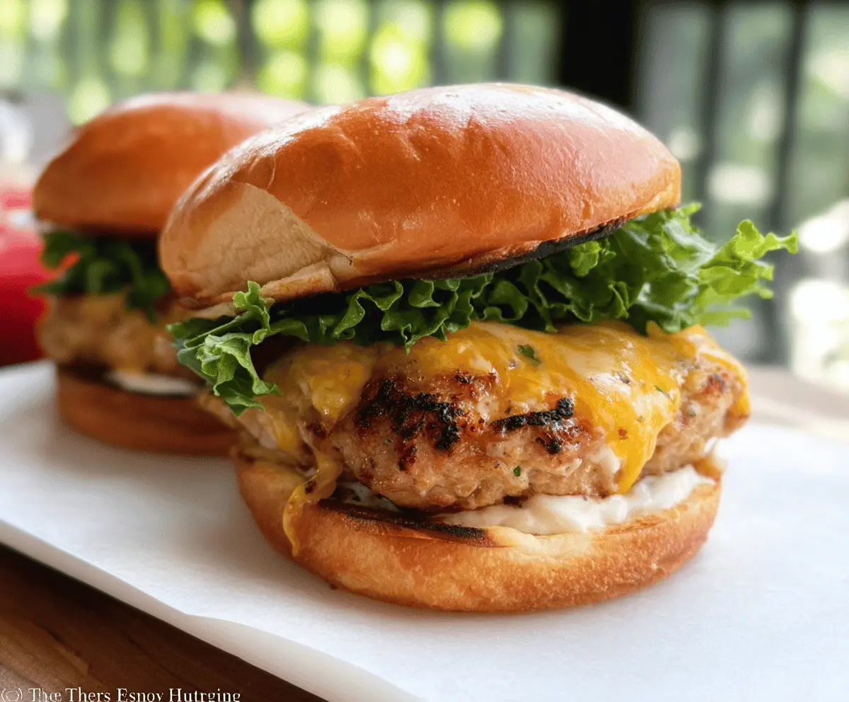 Easy Cheddar Ranch Chicken Burgers Recipe