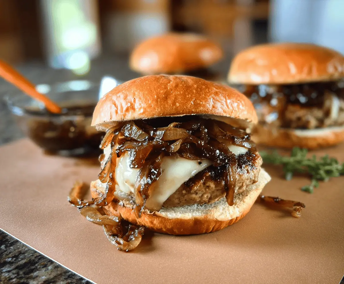 Easy Balsamic Caramelized Onion Turkey Burgers