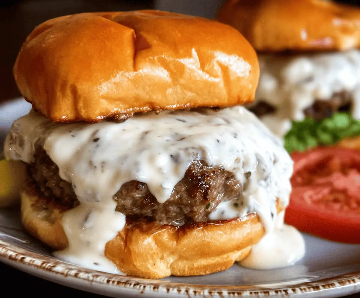 Easy Garlic Burgers With Creamy Garlic Sauce