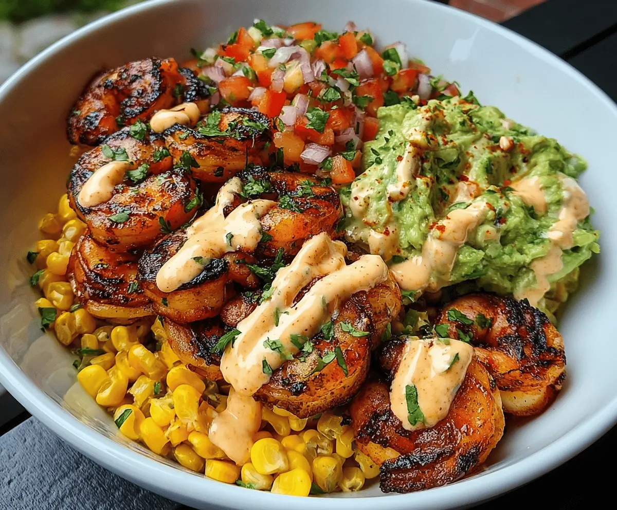 Easy Grilled Shrimp Bowl with Avocado and Corn Salsa
