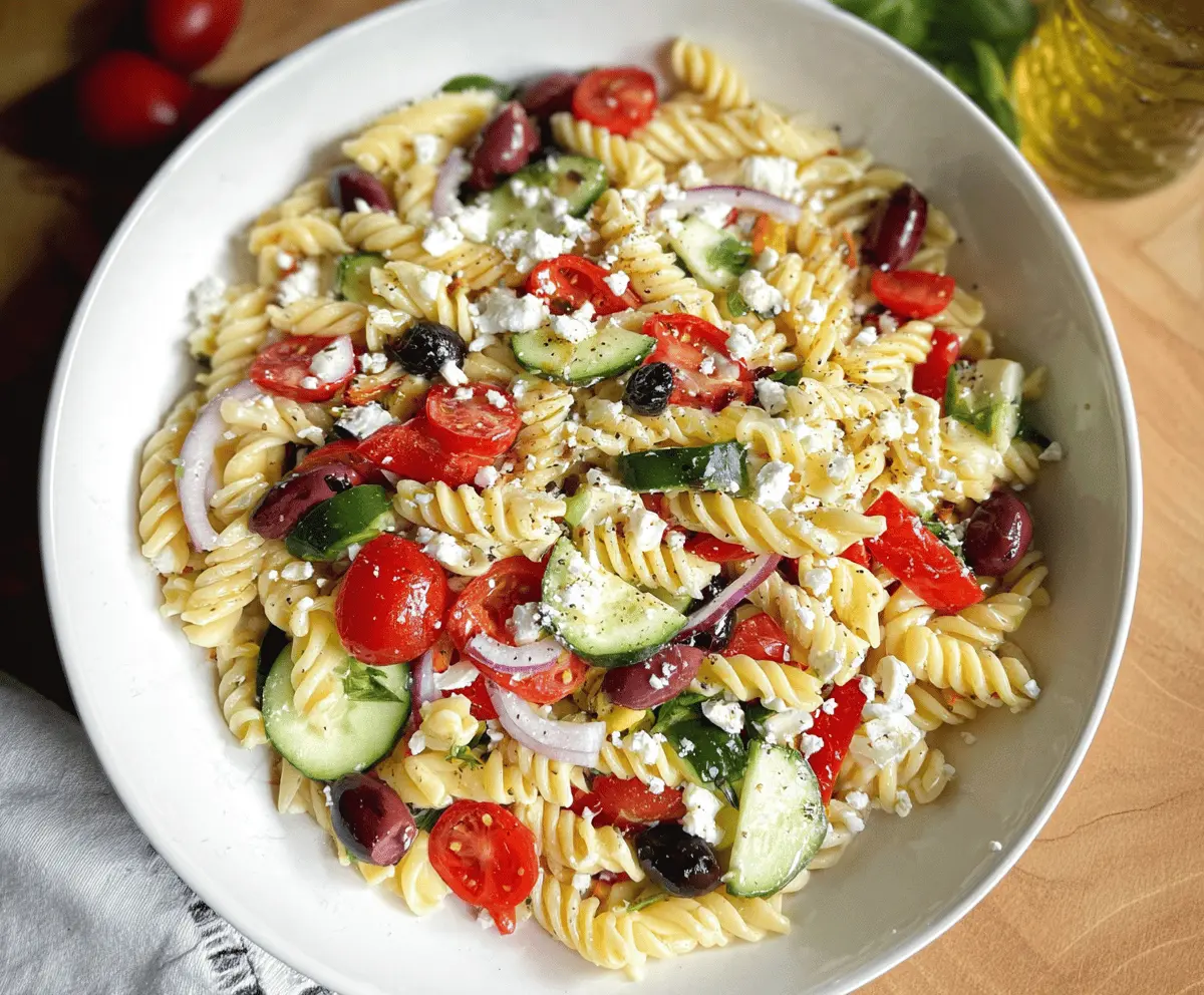 Easy Refreshing Mediterranean Pasta Salad Recipe