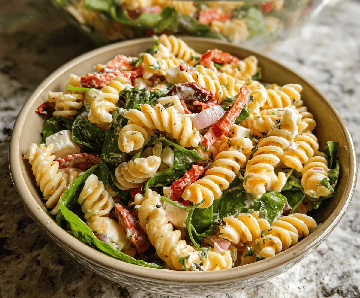 Easy Creamy Italian Pasta Salad Recipe
