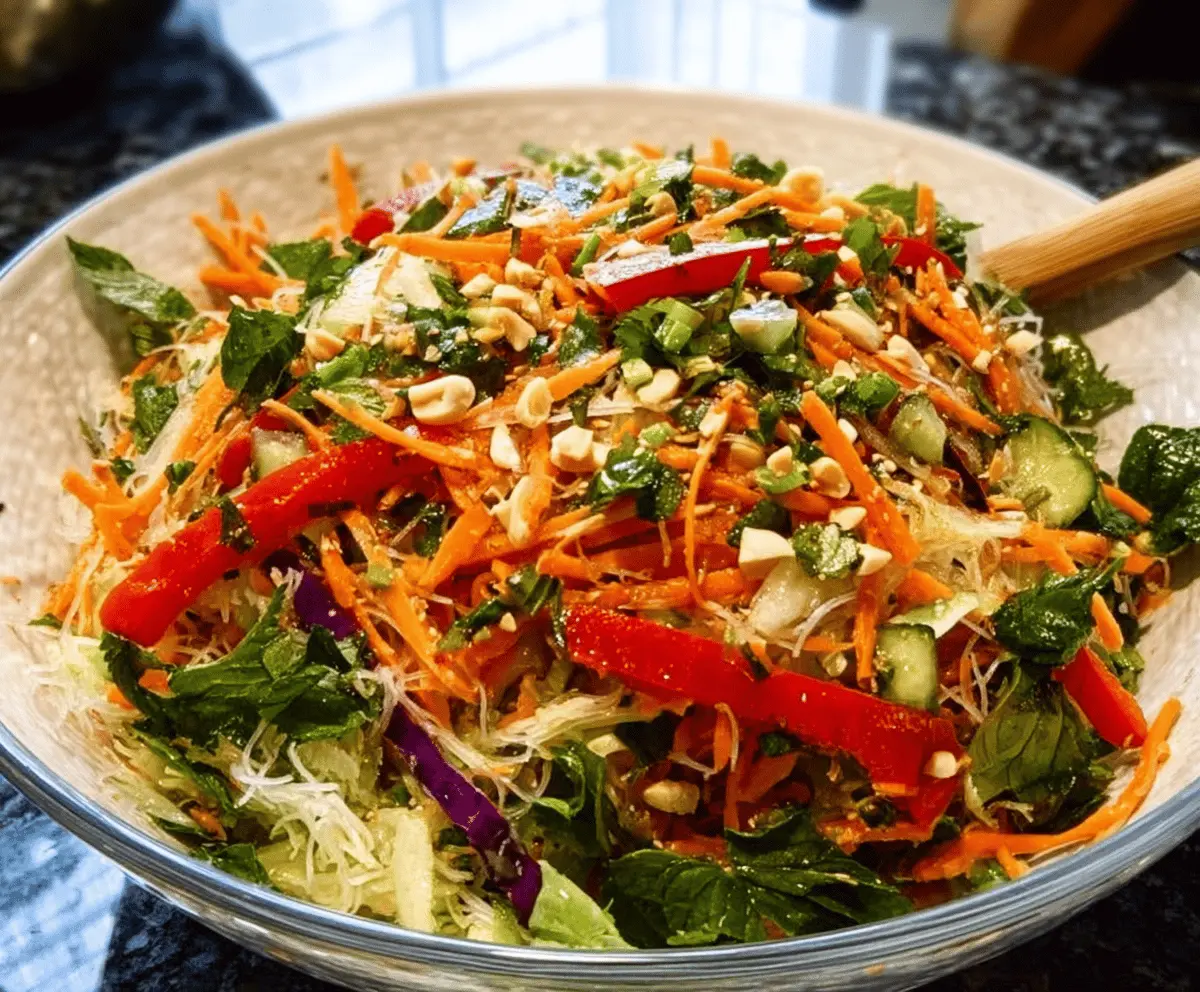 Fresh Spring Roll Salad with Spicy Ginger Dressing