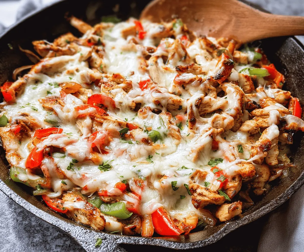 Easy Chicken Cheesesteak Skillet Recipe